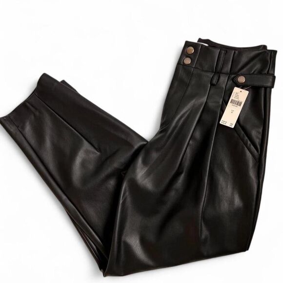 Anthropologie Pants - Faux Leather High Rise Pants Women's Size 0